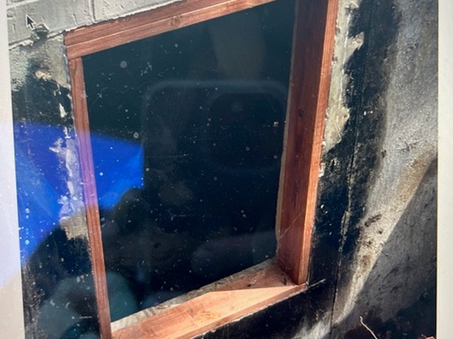 Egress window rough framing in a concrete block foundation